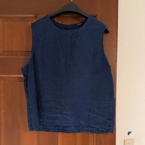 Quince Deep Blue Sleeveless Tank Top
